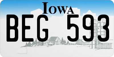 IA license plate BEG593