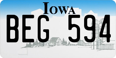 IA license plate BEG594