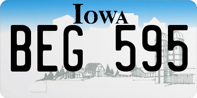 IA license plate BEG595