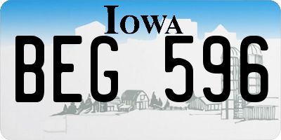 IA license plate BEG596