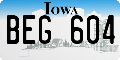 IA license plate BEG604