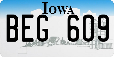 IA license plate BEG609