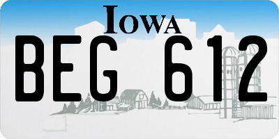IA license plate BEG612