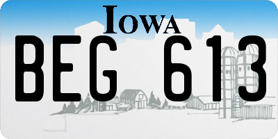 IA license plate BEG613
