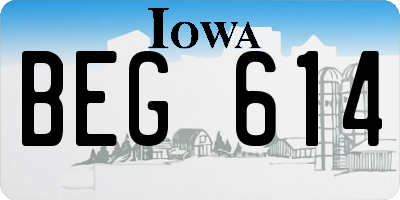 IA license plate BEG614