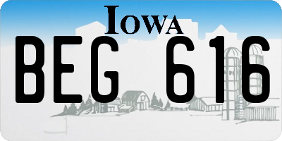 IA license plate BEG616