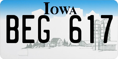 IA license plate BEG617