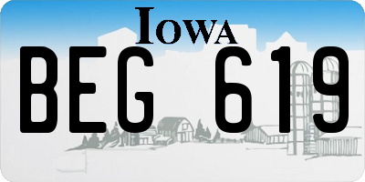 IA license plate BEG619