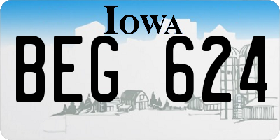 IA license plate BEG624