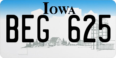 IA license plate BEG625