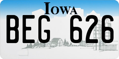 IA license plate BEG626