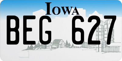 IA license plate BEG627