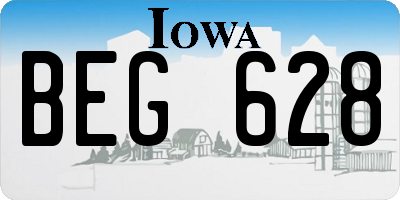 IA license plate BEG628