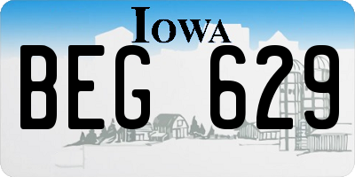 IA license plate BEG629
