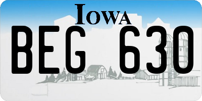 IA license plate BEG630