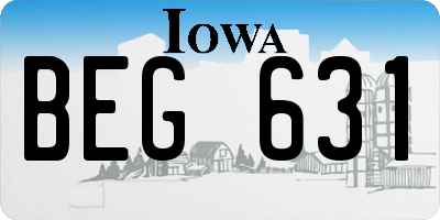 IA license plate BEG631