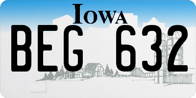 IA license plate BEG632
