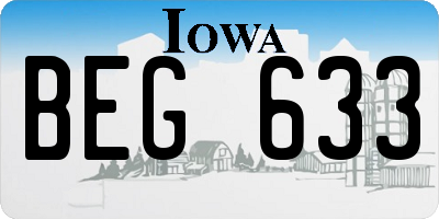 IA license plate BEG633