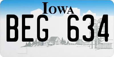 IA license plate BEG634