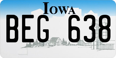 IA license plate BEG638