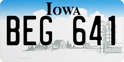 IA license plate BEG641