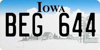 IA license plate BEG644