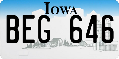 IA license plate BEG646