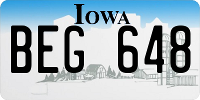 IA license plate BEG648
