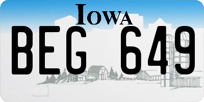 IA license plate BEG649
