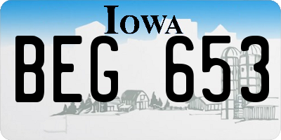 IA license plate BEG653