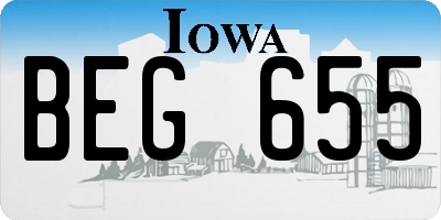 IA license plate BEG655