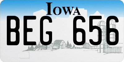 IA license plate BEG656
