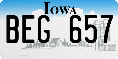 IA license plate BEG657