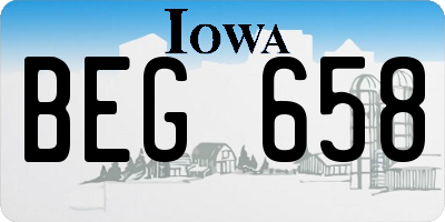 IA license plate BEG658