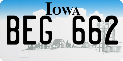 IA license plate BEG662