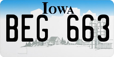 IA license plate BEG663