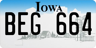 IA license plate BEG664