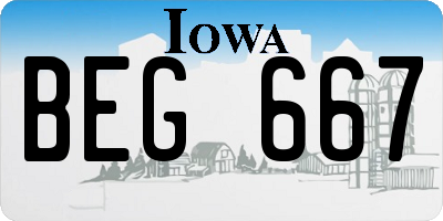 IA license plate BEG667