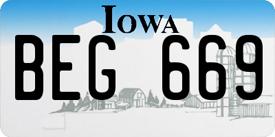 IA license plate BEG669