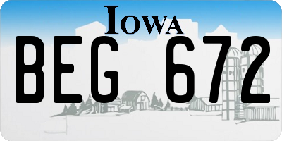 IA license plate BEG672