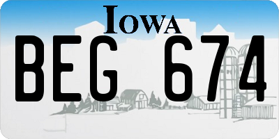 IA license plate BEG674