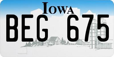 IA license plate BEG675