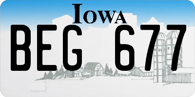 IA license plate BEG677