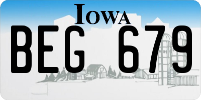 IA license plate BEG679
