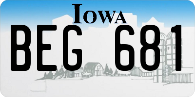 IA license plate BEG681