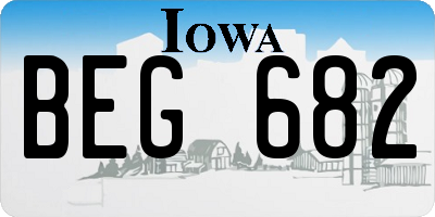 IA license plate BEG682