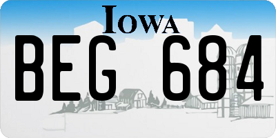 IA license plate BEG684