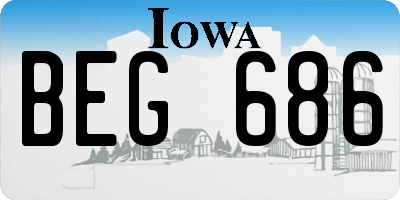 IA license plate BEG686
