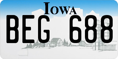 IA license plate BEG688