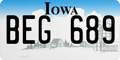 IA license plate BEG689